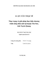 Luận văn thạc sĩ thực trạng và giải pháp thực hiện chương trình nông thôn mới tại huyện yên sơn tỉnh tuyên quang