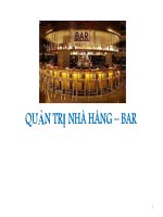 Bài giảng - Quản trị nhà hàng - Bar  ( combo full slides )