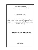 Luận văn thạc sĩ hoàn thiện công tác quản trị nhân lực tại công ty tnhh mtv xổ số kiến thiết tuyên quang