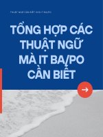 Tổng hợp các thuật ngữ mà IT BA/PO cần biết