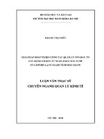 Luận văn thạc sĩ giải pháp hoàn thiện công tác quản lý vốn Đầu tư xây dựng cơ bản từ ngân sách nhà nước của huyện lạng giang tỉnh bắc giang