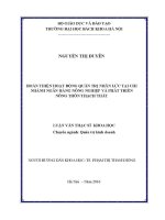 Luận văn thạc sĩ hoàn thiện hoạt Động quản trị nhân lực tại chi nhánh ngân hàng nông nghiệp và phát triển nông thôn thạch thất