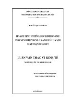 Luận văn thạc sĩ hoạch Định chiến lược kinh doanh cho xí nghiệp bán lẻ xăng dầu hà nội giai Đoạn 2010 2015
