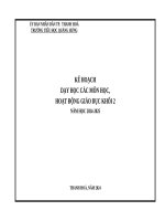 Khdh môn toán  lớp 2