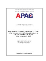 Luận văn thạc sĩ Quản lý công: Tăng cường quản lý nhà nước về công tác thanh niên trên địa bàn quận 6, thành phố Hồ Chí Minh giai đoạn 2025-2030