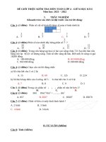 Đề giới thiệu kiểm tra môn toán lớp 4