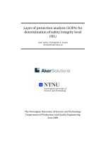 Layer of protection analysis (LOPA) for determination of safety integrity level
