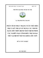 Tạ thị phương thanh phân tích thưc tran g tuân thủ Điều trị và kỹ thuật sử dụng các thuốc dạng hít trên bệnh nhân bệnh phổi tắc nghẽn mạn tính Điều trị ngoại trú tại bệnh viện Đa khoa sóc sơn Đề á n tốt nghiệp