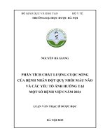 Nguyễn hà giang phân tích chất lượng cuộc sống của bệnh nhân Đột quỵ nhồi máu não và các yếu tố Ảnh hưởng tại một số bệnh viện năm 2024 luận văn thạc sĩ dược học