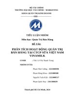Phân tích hoạt Động quản trị bán hàng tại ctcp sữa việt nam vinamilk