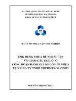 Ứng dụng fmea Để nhận diện và giảm các sai lỗi Ở công Đoạn Đánh giá khuôn Ép nhựa tại công ty tnhh thermtrol (vsip)