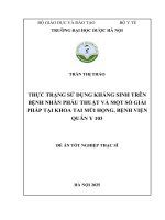 Trần thị thảo thực trạng sử dụng kháng sinh trên bệnh nhân phẫu thuật và một số giải pháp tại khoa tai mũi họng, bệnh viện quân y 103 Đề Án tốt nghiệp thạc sĩ
