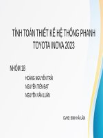 Tính toán thiết kế hệ thống phanh toyota inova 2023