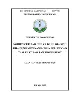 Nguyễn thị hồng nhung nghiên cứu bào chế và Đánh giá sinh khả dụng viên nang chứa pellet cao tam thất bao tan trong ruột luận văn thạc sĩ dược học