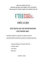 Tiểu luận xây dựng dự Án kinh doanh sản phẩm ahc