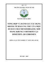 Nguyễn trung hiếu tổng hợp và Đánh giá tác dụng kháng tế bào ung thư của một số dẫn chất benzimidazol mới mang khung 5 methoxy 2,2  dimethyl 2h chromen khóa luận tốt nghiệp cử nhân hóa dược