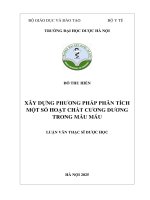 Đỗ thu hiền xây dựng phương pháp phân tích một số hoạt chất cương dương trong mẫu máu luận văn thạc sĩ dược học