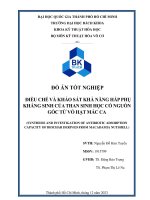 Điều chế và khảo sát khả năng hấp phụ kháng sinh của than sinh học có nguồn gốc từ vỏ hạt mắc ca