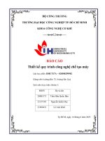 Báo cáo thiết kế quy trình công nghệ chế tạo máy