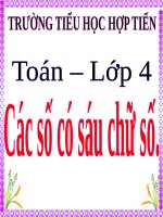 BÀI GIẢNG TOÁN LỚP 4: CÁC SỐ CÓ 6 CHỮ SỐ