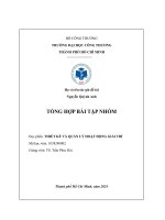 Tổng hợp bài tập nhóm học phần thiết kế và quản lý hoạt Động giải trí 2