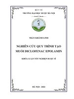 Trần khánh linh nghiên cứu quy trình tạo muối diclofenac epolamin khóa luận tốt nghiệp dược sĩ
