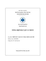 Tổng hợp bài tập cá nhân học phần thiết kế và quản lý hoạt Động giải trí