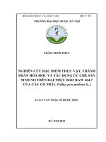 Nhâm minh phúc nghiên cứu Đặc Điểm thực vật, thành phần hóa học và tác dụng Ức chế sản sinh no trên Đại thực bào raw 264 7 của cây cỏ mui ( tridax procumbens l ) luận văn thạc sĩ dược học