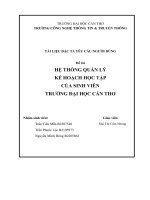 Hệ thống quản lý kế hoạch học tập của sinh viên trường Đại học cần thơ