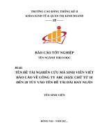 Đề tài nghiên cứu mà sinh viên viết báo cáo về công ty abc (size chữ từ 18 Đến 20 tùy vào tên Đề tài dài hay ngắn