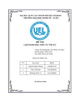 Đề tài lập danh mục Đầu tư tối Ưu