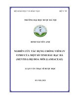 Đinh nguyên anh nghiên cứu tác dụng chống viêm in vitro của một số tinh dầu bạc hà (mentha) họ hoa môi (lamiaceae) luận văn thạc sĩ dược học