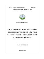 Đặng thị thu huyền thực trạng sử dụng kháng sinh trong phẫu thuật mổ lấy thai tại bệnh viện Đa khoa diễn châu và một số giải pháp Đề Án tốt nghiệp