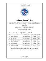 Báo cáo Đồ Án học phần Ứng dụng ict trong giáo dục Đề tài giáo dục tính trung thực cho học sinh lớp 2