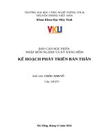Báo cáo học phần nhập môn ngành và kỹ năng mềm kế hoạch phát triển bản thân