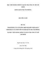 Ảnh hưởng của lối sống hiện Đại Đến thói quen sinh hoạt của sinh viên ngành quản trị văn phòng tại học viện hành chính và quản trị công tp  hồ chí minh