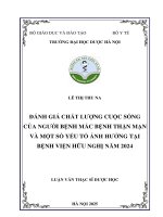 Lê thị thu na Đánh giá chất lượng cuộc sống của người bệnh mắc bệnh thận mạn và một số yếu tố Ảnh hưởng tại bệnh viện hữu nghị năm 2024