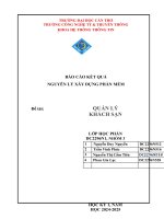 Báo cáo kết quả nguyên lý xây dựng phần mềm Đề tài quản lý khách sạn