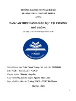 Báo cáo thực hành giáo dục tại trường phổ thông