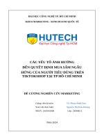 Các yếu tố Ảnh hưởng Đến quyết Định mua sắm ngẫu hứng của người tiêu dùng trên tiktokshop tại tp hồ chí minh