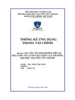 Đề tài các yếu tố Ảnh hưởng Đến sự hài lòng về cơ sở vật chất của trường Đại học nguyễn tất thành