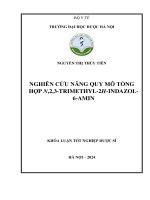 Nguyễn thị thủy tiên nguyễn thị thủy tiên nngghhiiêênnccứứuunnâânnggqcuấyp mquôytmổnôg htợổpnng,2h,3Ợ tprni,m2,e3 tthryiml e2thh iynld a2hzo   l  indazol 6 a6 mamininlàm chất trung gian trong Điều chế pazopanib kkhhoóáalluuậận