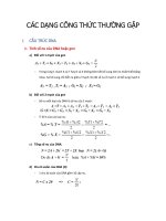 Các dạng công thức thường gặp