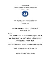 Giải pháp nâng cao chất lượng dịch vụ Ăn uống tại nhà hàng lẩu buffet tokbokki spicy box