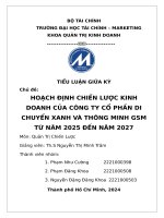 Hoạch Định chiến lược kinh doanh của công ty cổ phần di chuyển xanh và thông minh gsm từ năm 2025 Đến năm 2027