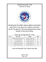 Kế hoạch tổ chức hoạt Động giáo dục học phần Ứng dụng ict trong giáo dục chủ Đề Ứng dụng ict hỗ trợ hoạt Động giáo dục kĩ năng Ứng phó với bắt nạt học Đường