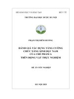 Phạm thị diễm hương Đánh giá tác dụng tăng cường chức năng sinh dục nam của chế phẩm a trên Động vật thực nghiệm Đề Án tốt nghiệp