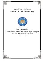 Thảo luận chính sách thu hút vốn Đầu tư nước ngoài vào ngành chế biến thực phẩm tại việt nam