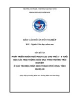 Phát triển ngôn ngữ mạch lạc cho trẻ 5   6 tuổi qua các hoạt Động giáo dục theo hướng trải nghiệm Ở các trường mầm non thành phố vinh, tỉnh nghệ an