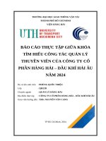 Tìm hiểu công tác quản lý thuyền viên của công ty cổ phần hàng hải – dầu khí hải Âu năm 2024